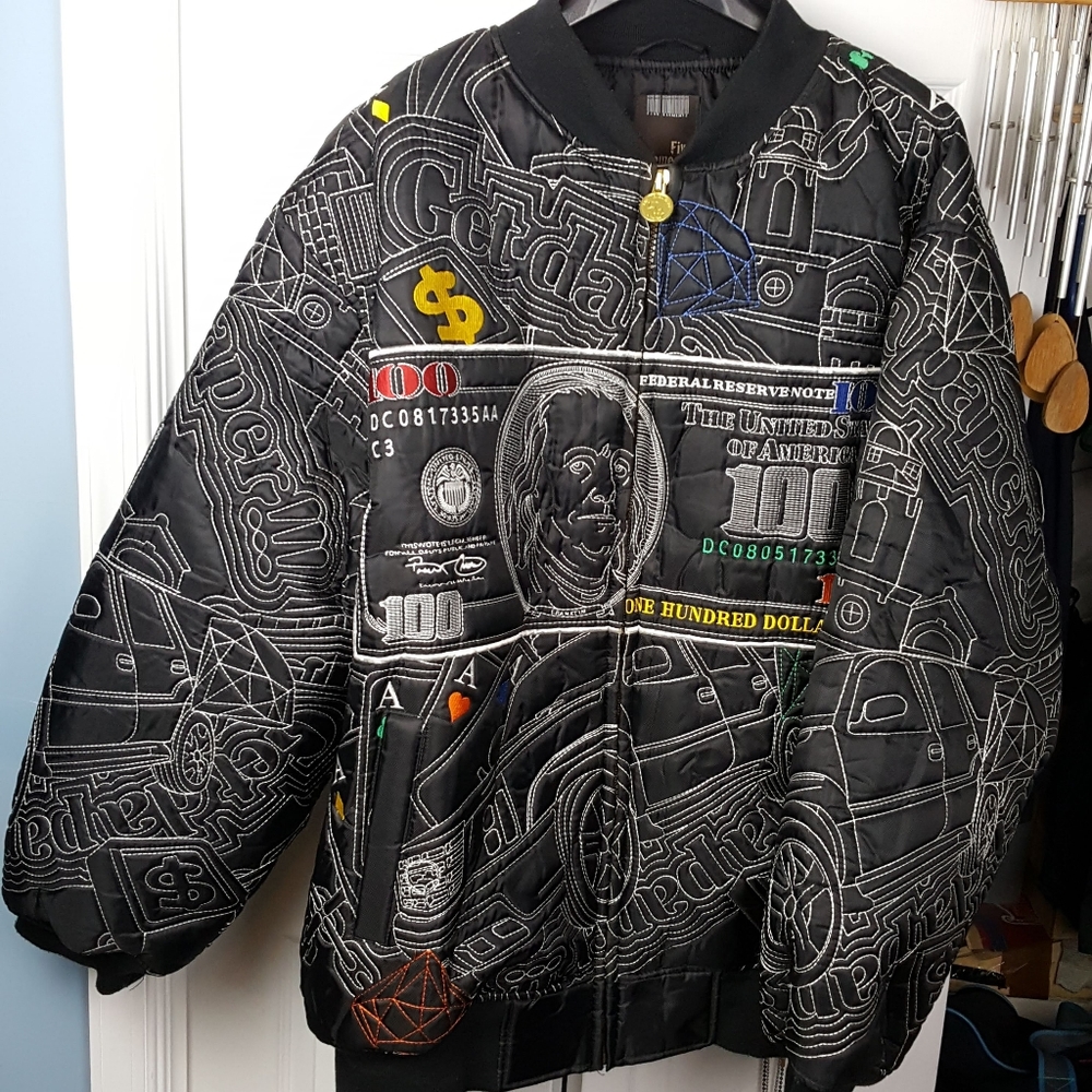 Elementz XL black Puffer pimp money jacket
